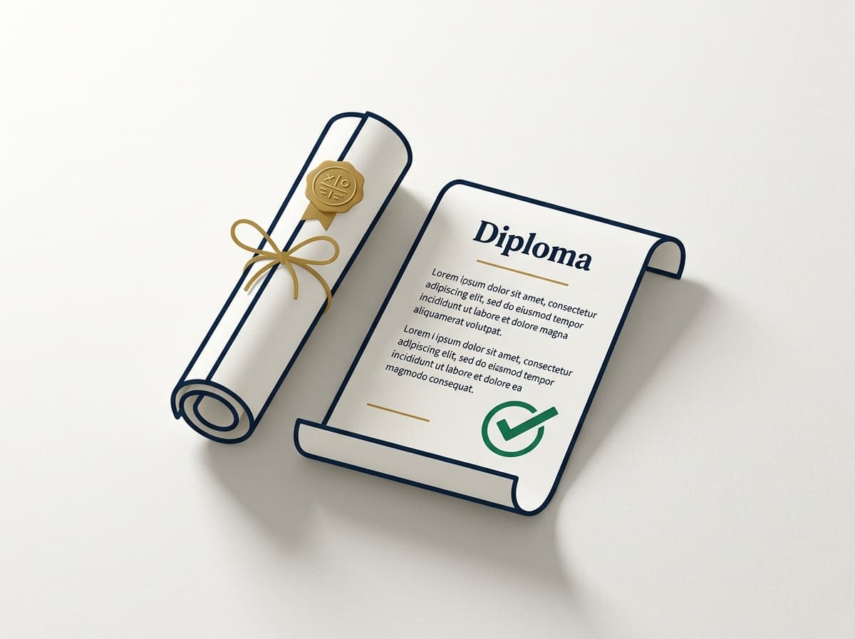 Traducción certificada de diploma académico al inglés con sello de certificación
